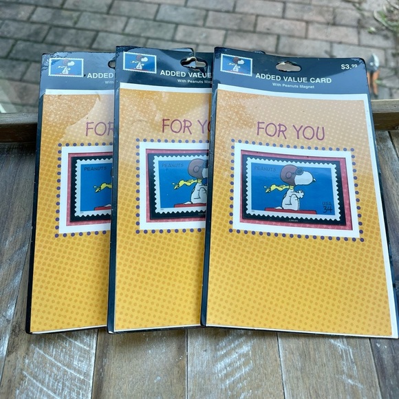 Hallmark added value card with Snoopy‘s magnet set of 3 packages, sealed vintage - Picture 1 of 3